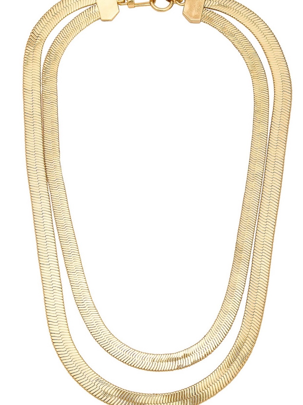 12k plated Gold-Tone Double Herringbone Necklace